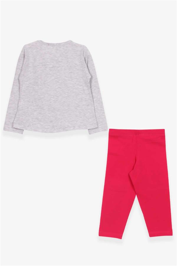 Baby Girl Capri Leggings Set, Girl Print, Light Grey Melange (1.5-2 Years)
