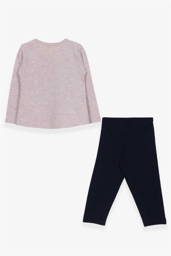 Girls' Capri Leggings Set, Girl's Print, Beige Melange (1.5-3 Years)
