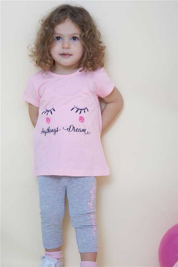Girls' Capri Leggings Set, Dream Theme, Pink (Ages 1-4)