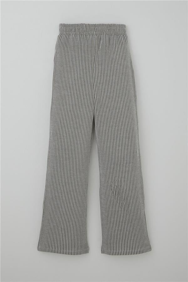 Girls' Striped Trousers with Bow Drawstring Accessory, Elastic Waistband, Mixed Colors (Ages 4-8)