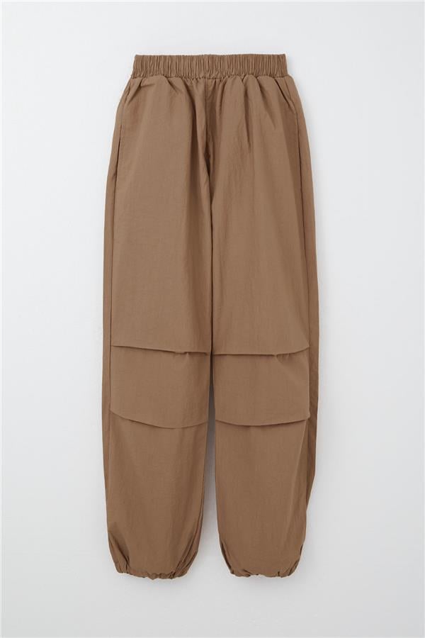 Girls' Parachute Jogger Pants, Brown (Ages 6-10)