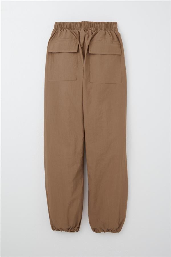 Girls' Parachute Jogger Pants, Brown (Ages 6-10)