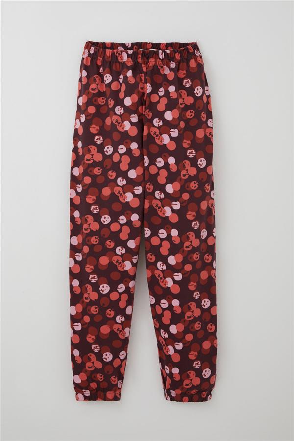 Girls' Pajama Set with Cheerful Polka Dots Pattern, Plum (Ages 9-12)