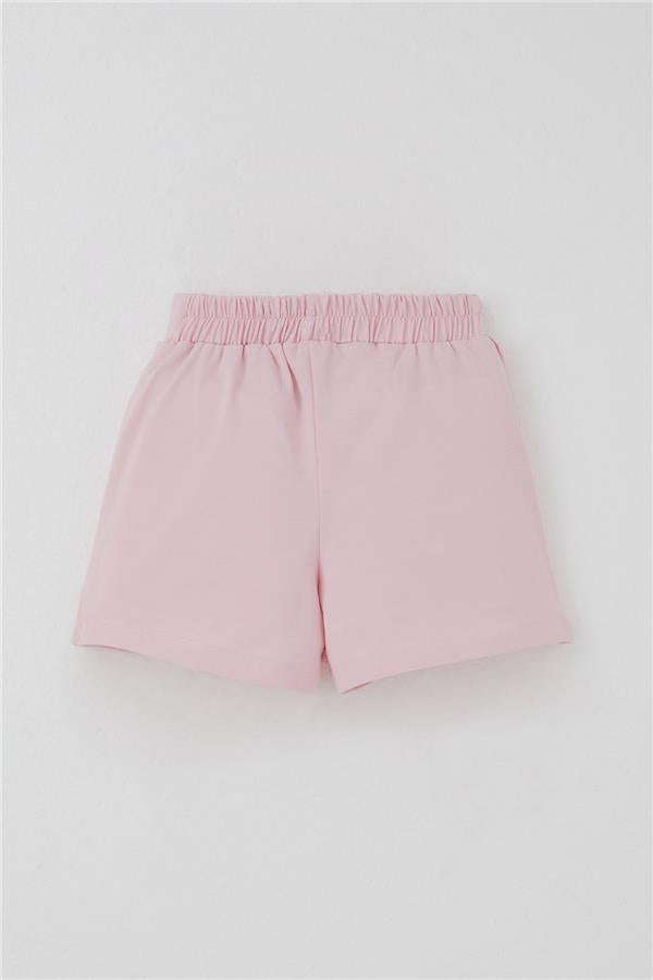 Girls' Short Skirt with Bow Accessory, Ruffles, Pink (Ages 3-8)