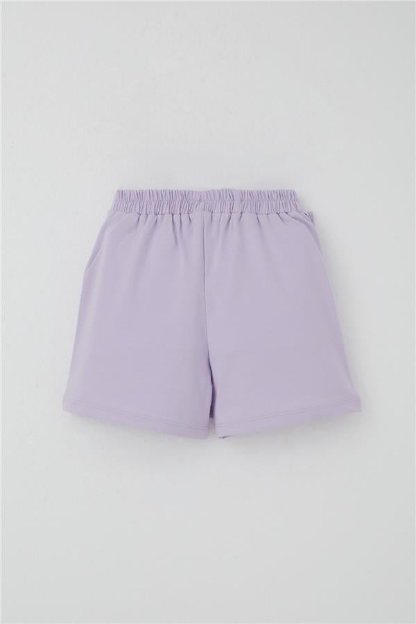 Girls' Short Skirt with Bow Accessory and Ruffles, Light Lilac (Ages 6-10)