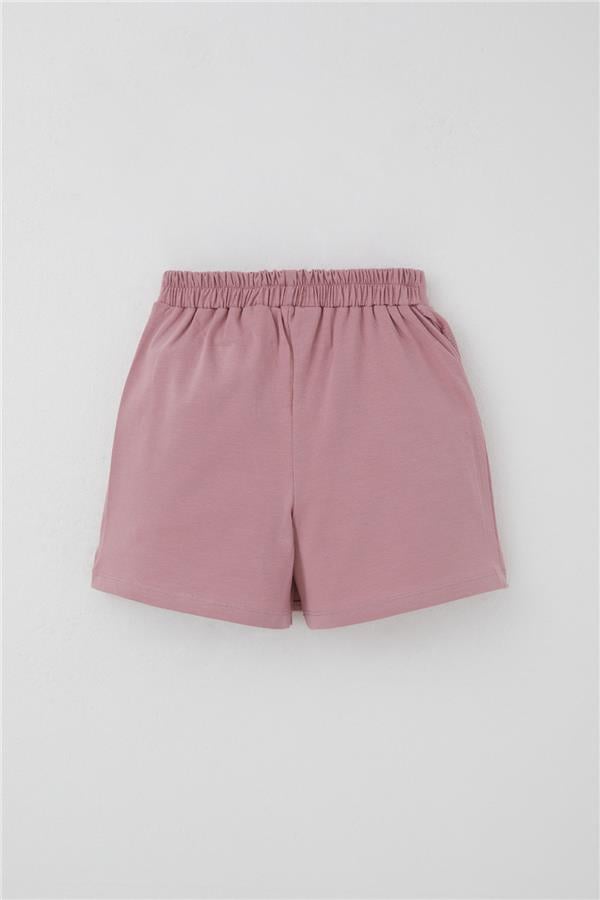 Girls' Short Skirt with Bow Accessory, Ruffles, Rose Pink (Ages 6-10)