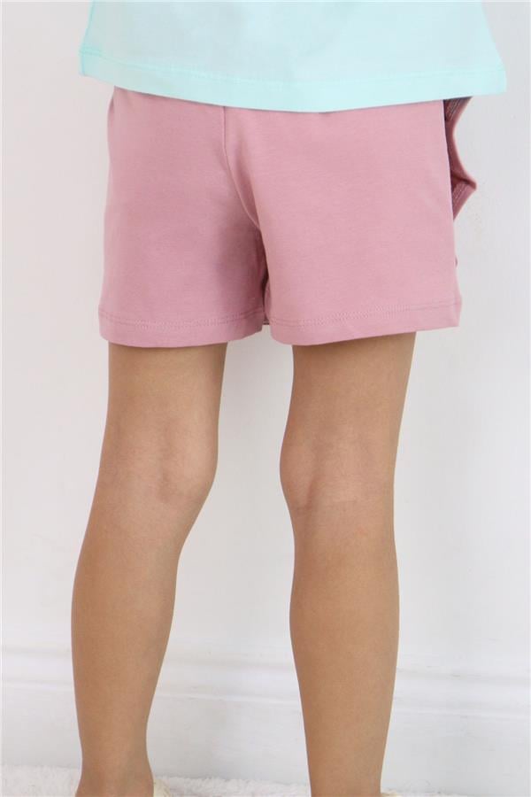 Girls' Short Skirt with Bow Accessory, Ruffles, Rose Pink (Ages 3-8)