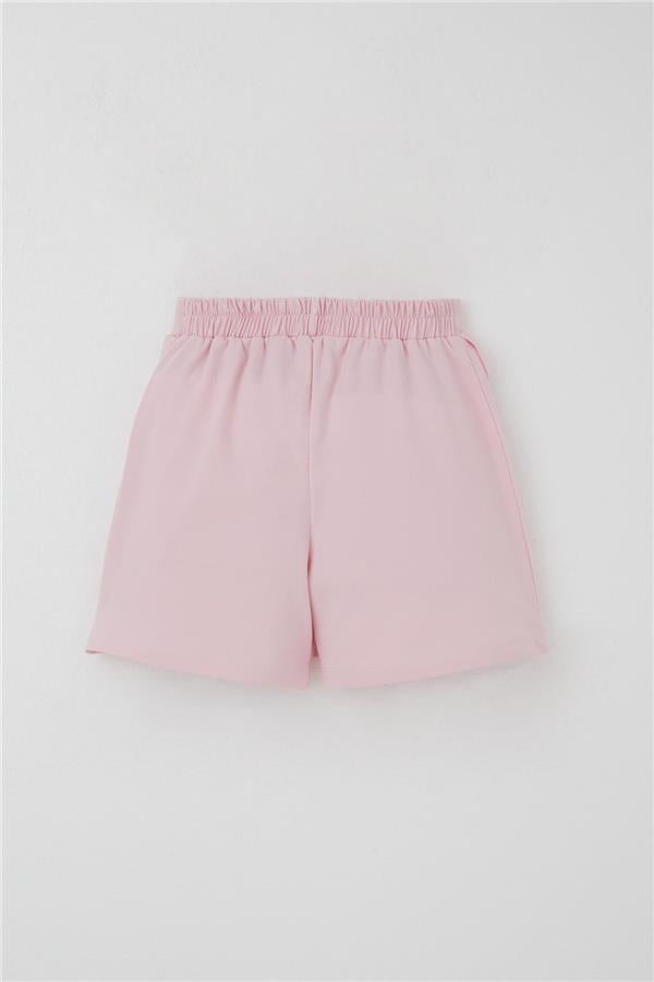 Girls' Short Skirt with Bow Accessory, Ruffles, Pink (Ages 7-10)