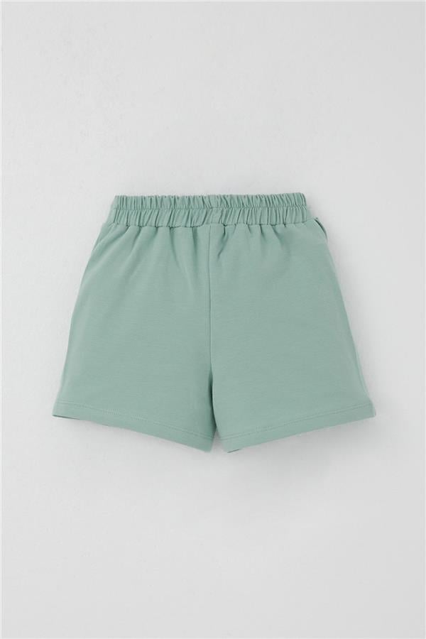 Girls' Short Skirt with Bow Accessory, Ruffles, Aqua Green (Ages 3-8)