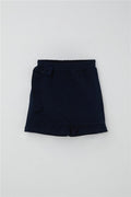 Girls' Short Skirt with Bow Accessory and Ruffles, Navy Blue (Ages 6-10)