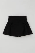 Girls' Short Skirt with Bow Accessory, Elastic Waist, Black (Ages 3-7)