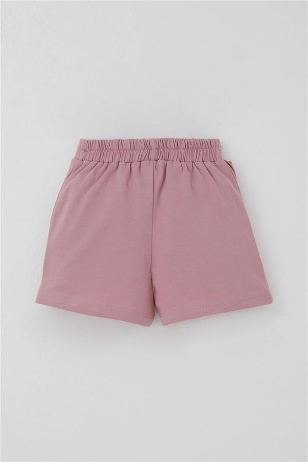 Girls' Short Skirt with Bow Accessory, Ruffles, Rose Pink (Ages 3-8)
