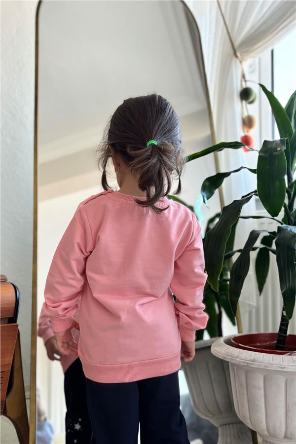Baby Girl Sweatshirt Printed Sequin Unicorn Salmon (2 Years)