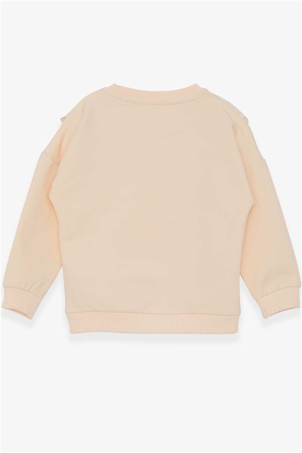Girls' Lace Sweatshirt, Cream (1.5-4 Years)