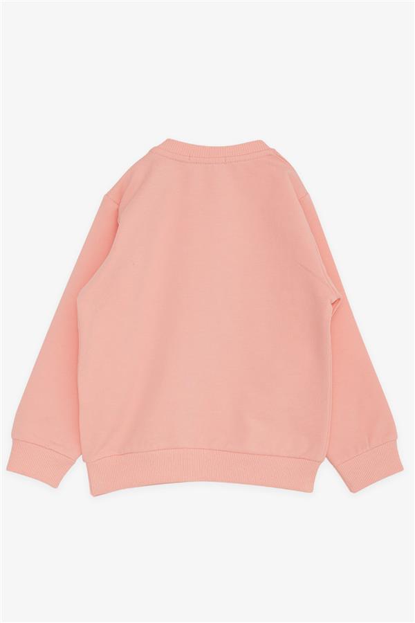 Girls' Sweatshirt with Cool Girl Print, Salmon Design (1.5-3 Years)