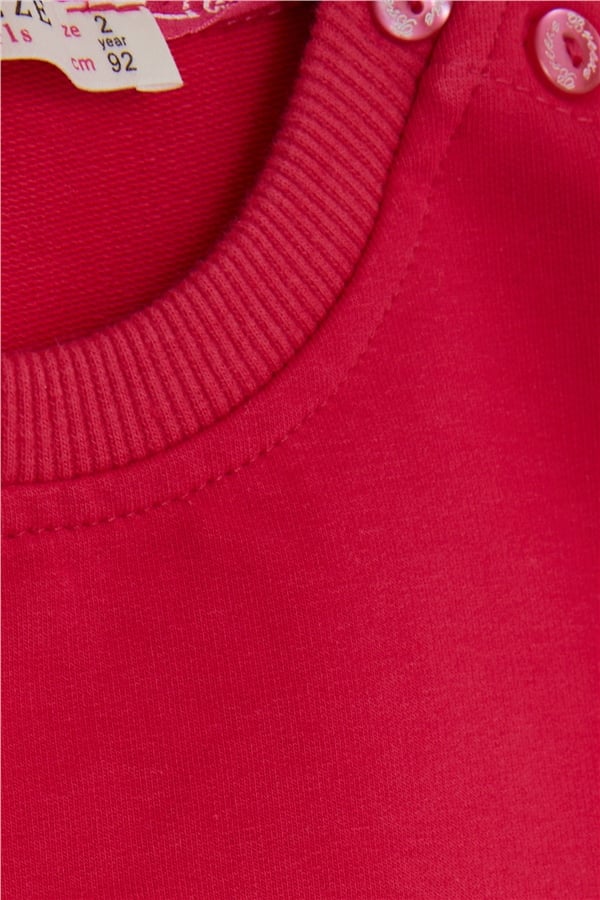 Girls' Sweatshirt with Dog Print, Fuchsia (Ages 2-6)