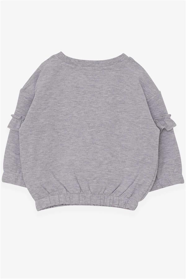 Baby Girl Sweatshirt School Theme Grey Melange (1-1.5 Years)