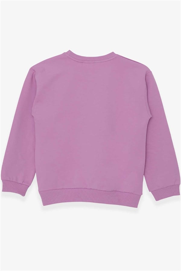 Girls' Sweatshirt with Sequin Print, Purple (Ages 9-14)