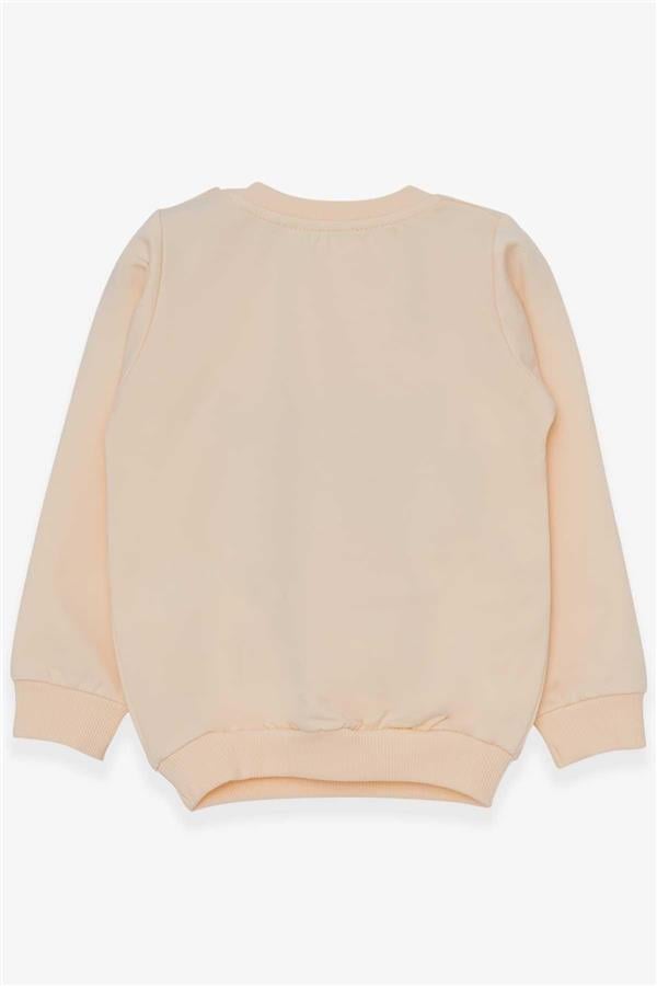 Girls' Sweatshirt with Cute Animal Print, Cream (1.5-5 Years)
