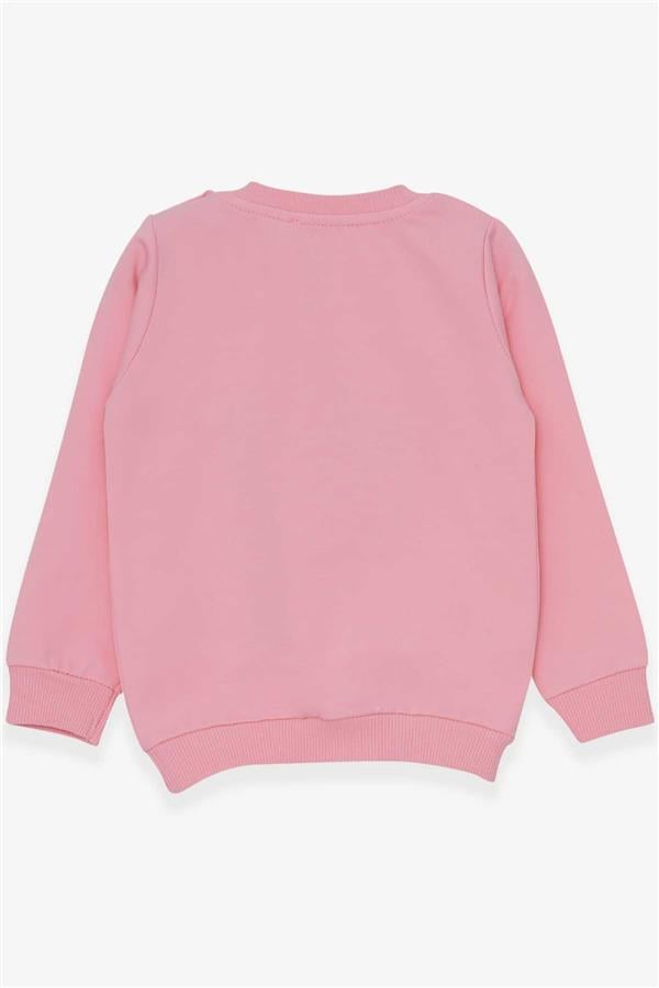 Baby Girl Sweatshirt with Cute Animal Print, Powder Pink (1.5 Years)