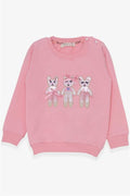 Baby Girl Sweatshirt with Cute Animal Print, Powder Pink (1.5 Years)