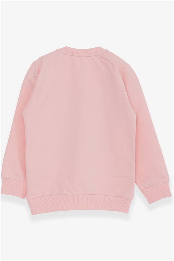 Baby Girl Sweatshirt with Cute Girl Print, Powder Pink (1.5-2 Years)
