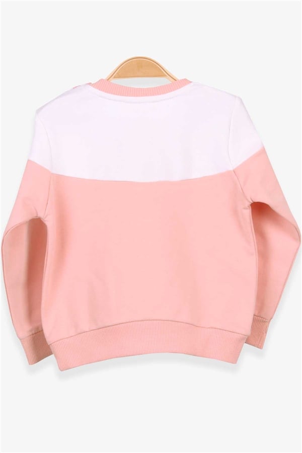 Baby Girl Sweatshirt with Rabbit Embroidery, Salmon Color (1-1.5 Years)