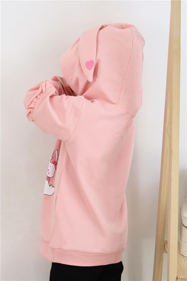 Baby Girl Sweatshirt with Bunny Print, Pink (1.5-2 Years)