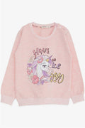 Baby Girl Sweatshirt Unicorn Print Salmon Melange (2 Years)