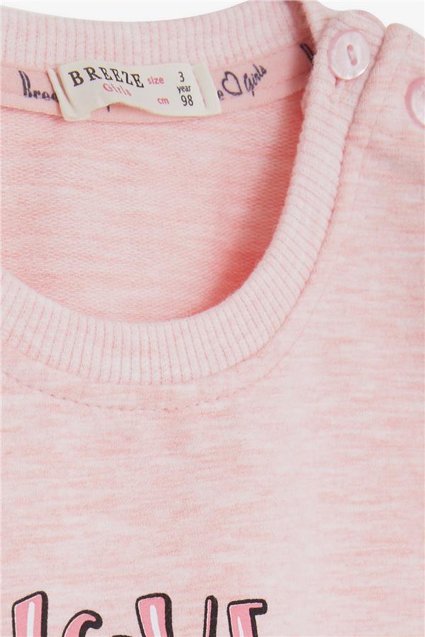 Baby Girl Sweatshirt Unicorn Print Salmon Melange (2 Years)