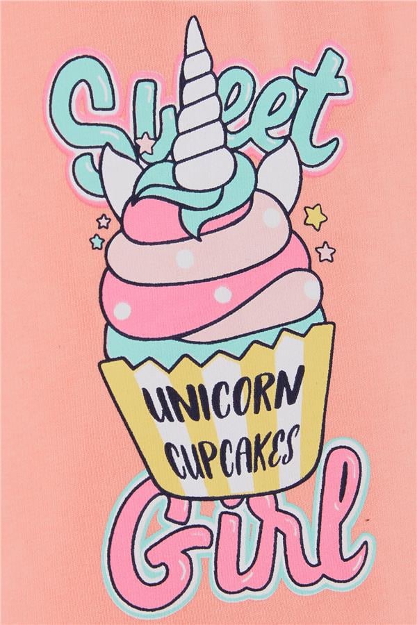 Girls' Sweatshirt with Unicorn Print, Salmon (9 Months-3 Years)