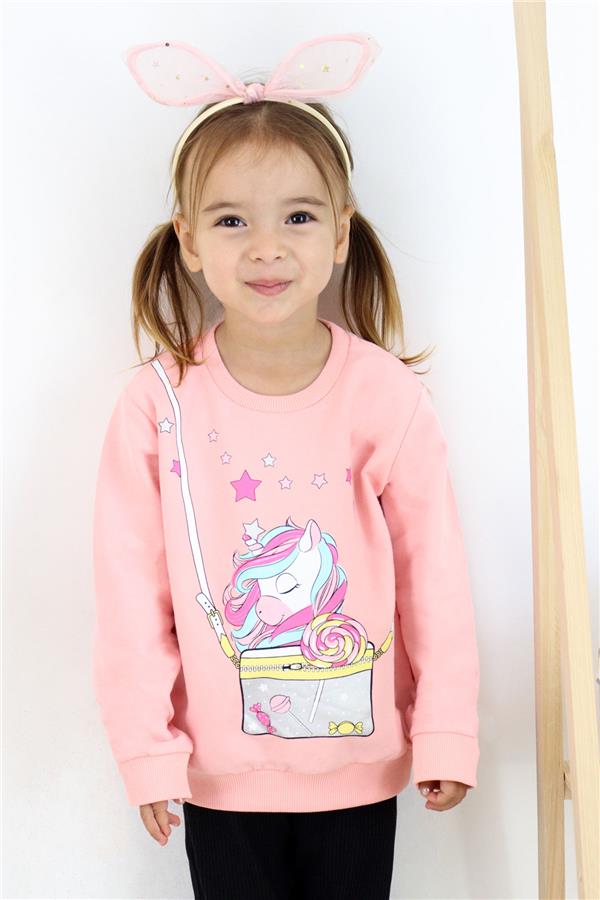 Baby Girl Sweatshirt Unicorn Salmon (2 Years)