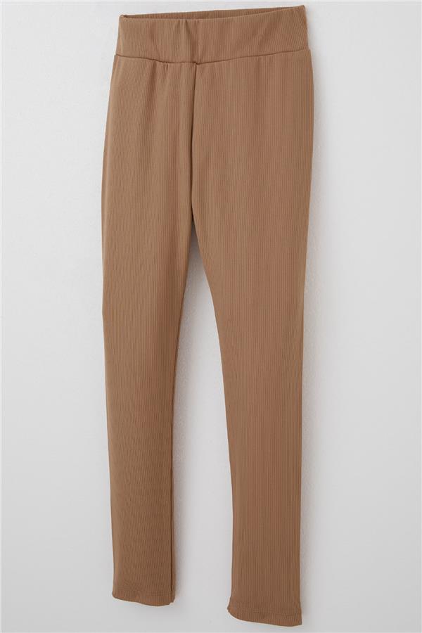Girls' Basic Leggings Brown (Ages 9-14)