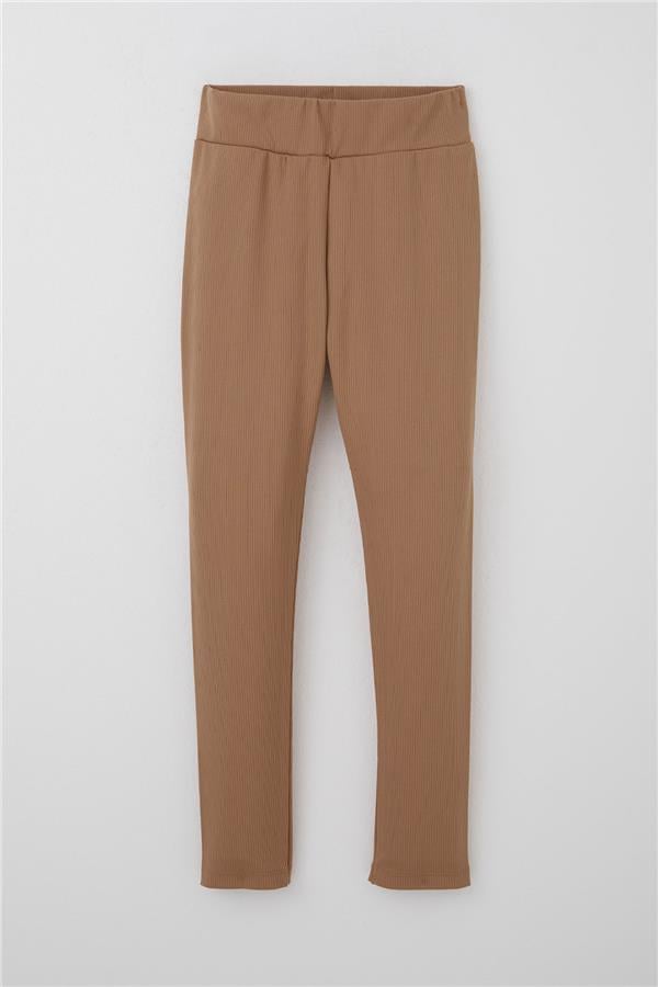 Girls' Basic Leggings Brown (Ages 9-14)