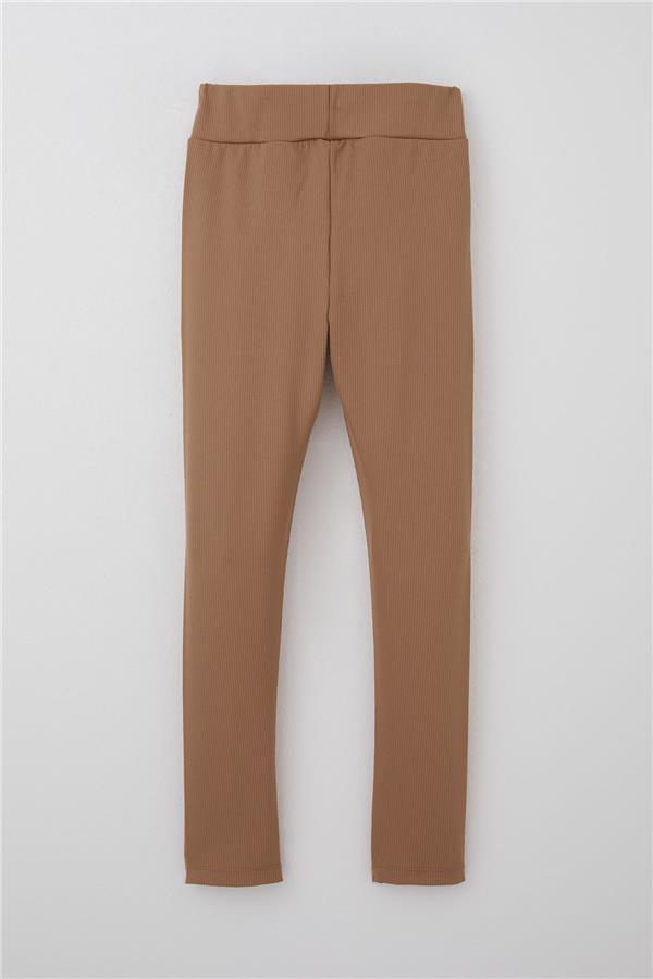 Girls' Basic Leggings Brown (Ages 9-14)