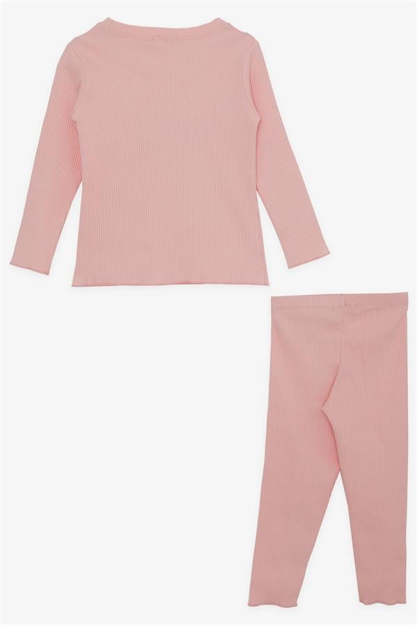 Baby Girl Leggings Set with Sequins and Text Print, Salmon (1.5-2 Years)