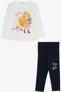 Baby Girl Leggings Set, Printed and Sequined, White (1.5-2 Years)