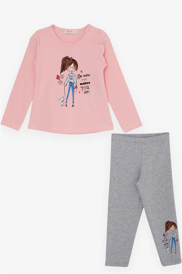 Girls' Leggings Set, Friendship Theme, Girl Print, Pink (1.5-5 Years)