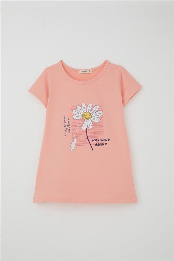 Girls' Leggings Set with Daisy Print, Salmon (Ages 4-9)