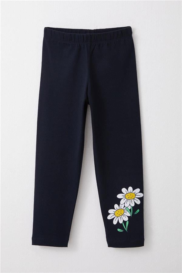 Girls' Leggings Set with Daisy Print, Beige (1.5-3 Years)