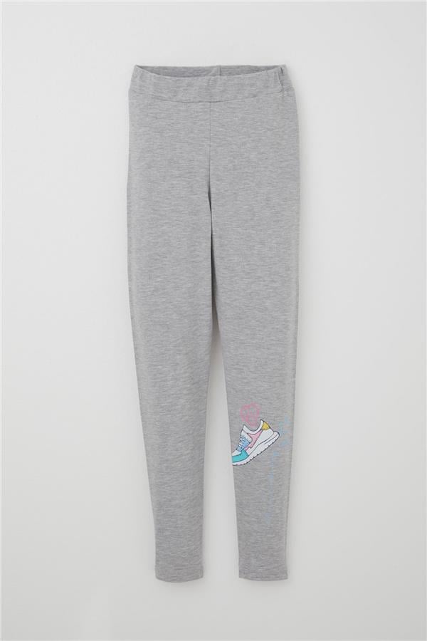 Girls' Leggings Set with Colorful Printed Shoes in Pink (Ages 5-10)