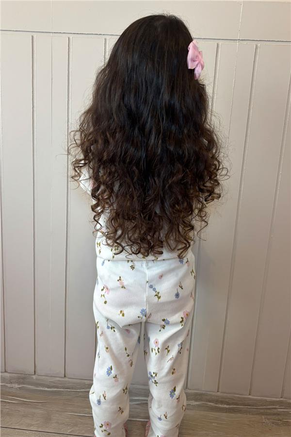 Girls' Leggings Set with Colorful Floral Pattern and Ruffled Shoulders, White (Ages 2-6)