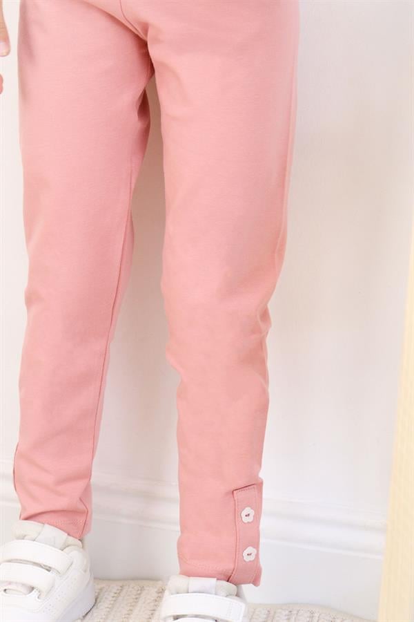 Girls' Leggings Set with Love Theme, Bunny Print, Light Grey Melange (4-8 Years)