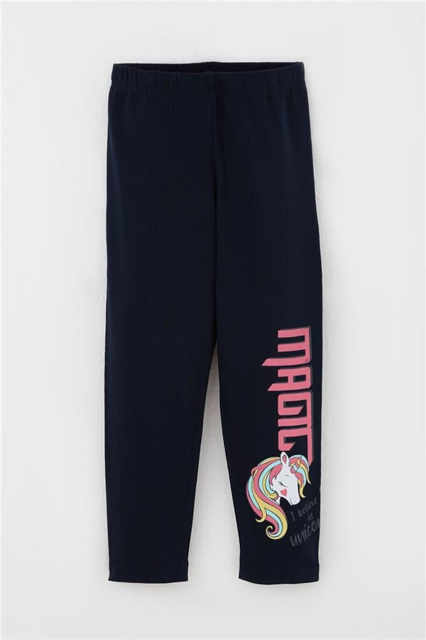 Girls' Leggings Set with Unicorn Print, Salmon (1.5-5 Years)