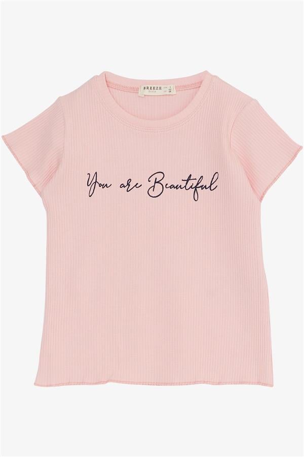 Girls' Leggings Set with Printed Text, Pink (1.5-5 Years)