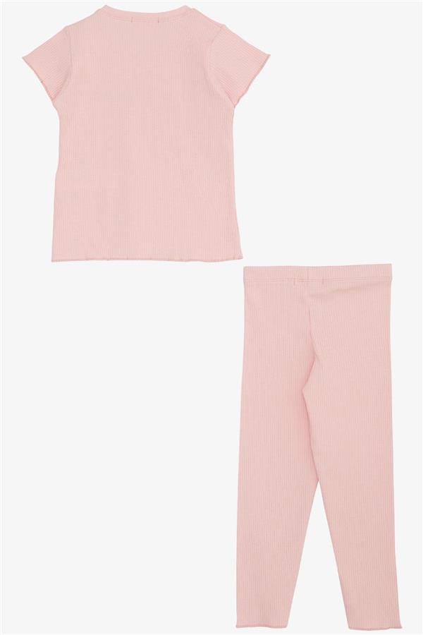 Girls' Leggings Set with Printed Text, Pink (1.5-5 Years)