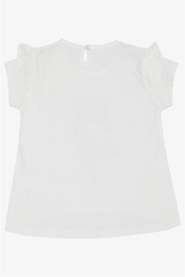 Girls' T-shirt, Spring Theme, Ballerina Girl Print, White (1.5-4 Years)