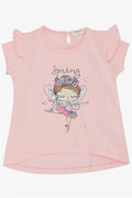 Girls' T-shirt, Spring Theme, Ballerina Girl Print, Pink (1.5-3 Years)