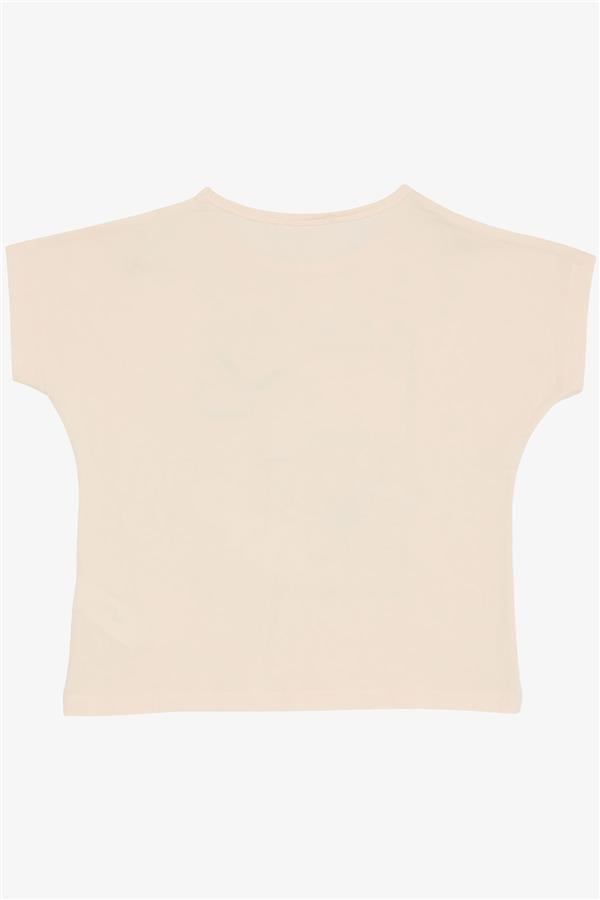 Girls' T-shirt with Floral Print and Sequins (Ages 10-16)