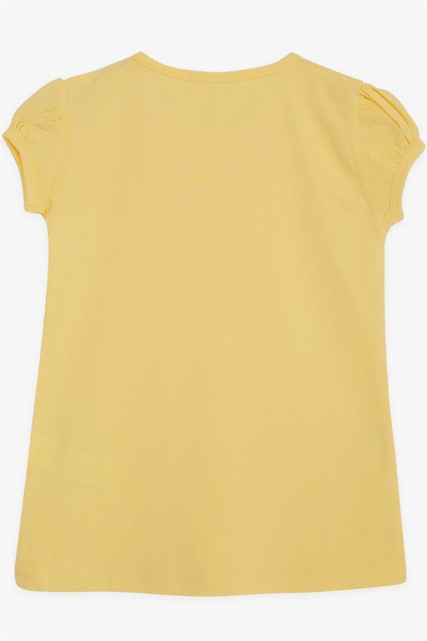 Girls' T-shirt with Lace, Yellow (9 Months-4 Years)